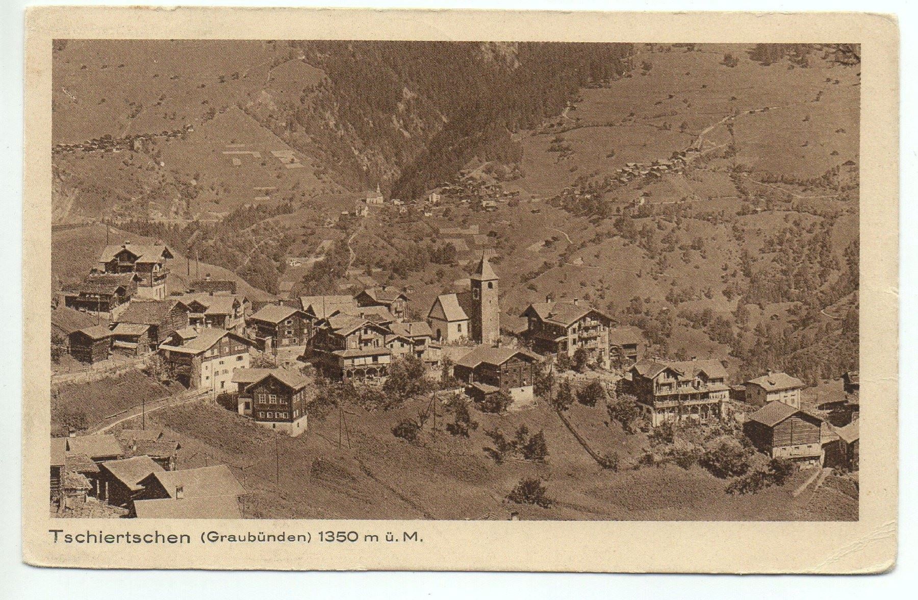 Ansichtskarten: TSCHIERTSCHEN (Graubünden) – Gebraucht aus Jona von philajona