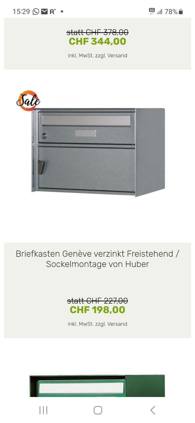 Altro per la casa: Huber Briefkaste – Usato da Zürich venduto da EuleCH