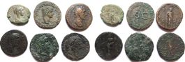 lot 6 römische bronze münzen (1-3 Jhr n.Chr)