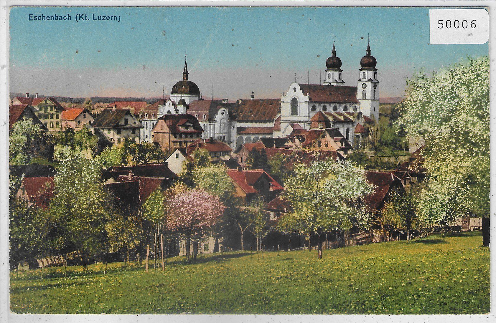 Cartoline postali: Eschenbach LU - Generalansicht - Litho – Usato da Ettingen venduto da Kartenplanet