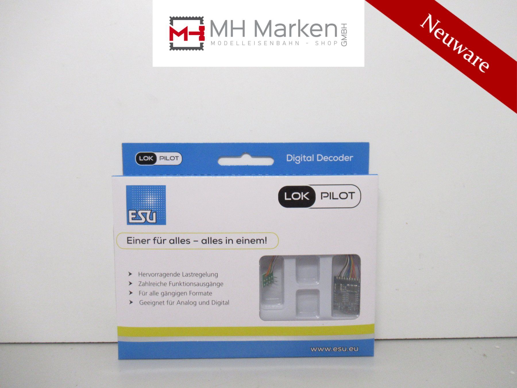 Esu Modellini di ferrovie: ESU 59620 Digital Decoder LokPilot 5 DCC, 8-pin NEM652, – Nuovo e nell'imballaggio originale da Basel venduto da mhmarken