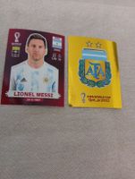 Panini Qatar 2022 Messi + Argentina Wappen