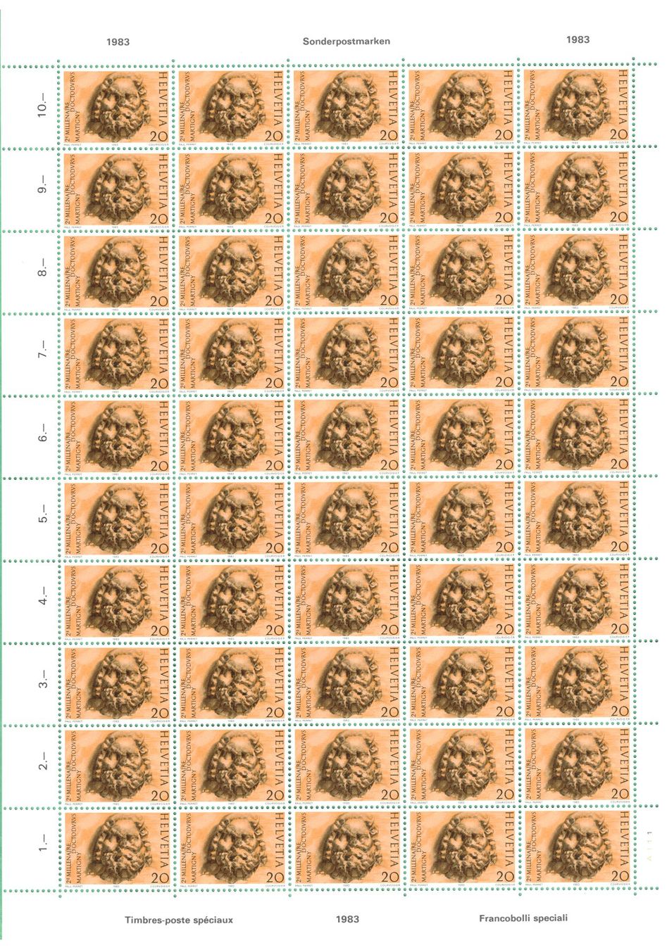 Tutti i francobolli: Bogen  1983   2000 Jahre    Martigny    postfrisch – Nuovo (secondo la descrizione) da Mellingen venduto da Ginger
