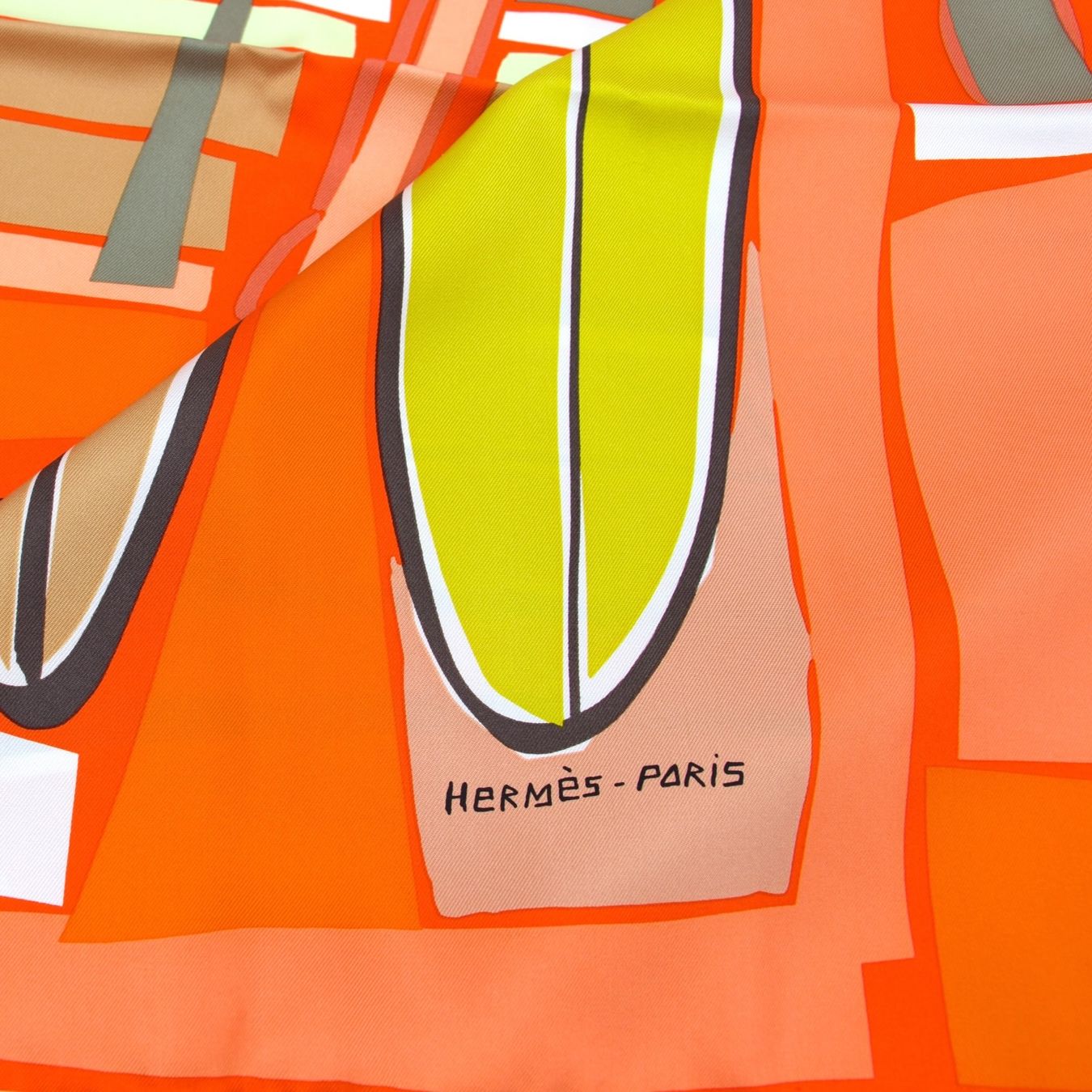 Hermès Foulard & Sciarpe: Hermès Carré " Sea, surf & fun" orange – Usato da Binningen venduto da Designerlabels 7