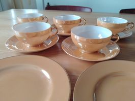 5 sehr bezaubernde Kaffee-/Teetassen Perlmuttglanz