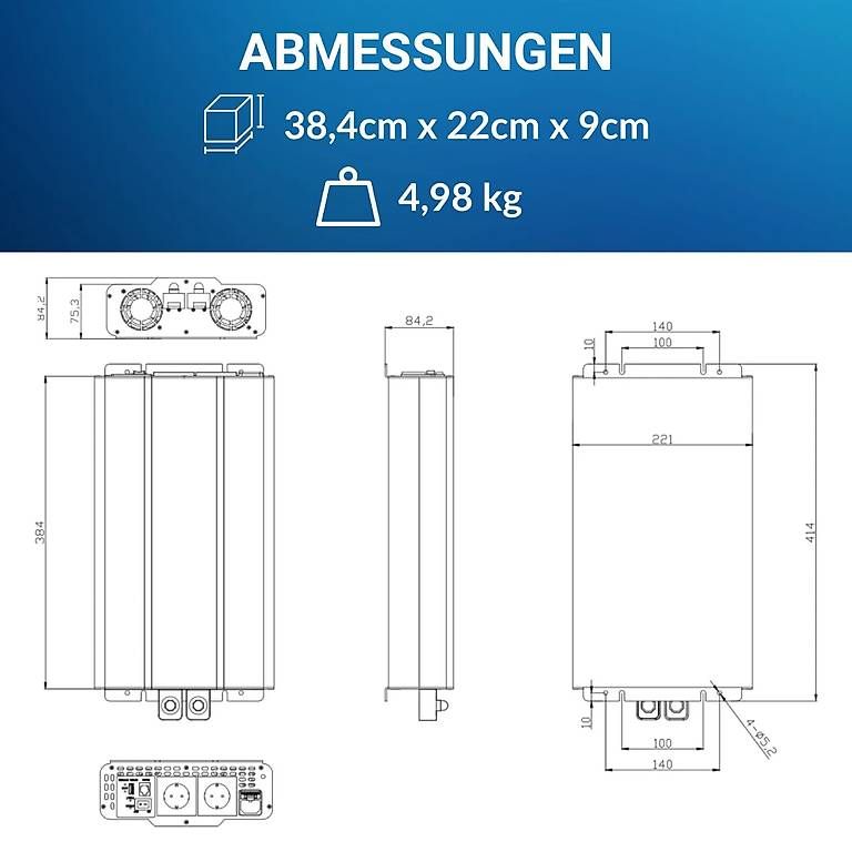 Inverter: Supervolt 12V 2000W Wechselrichter mit Display, NVS und FI – Usato da Bülach venduto da CAMPTIVITY 9