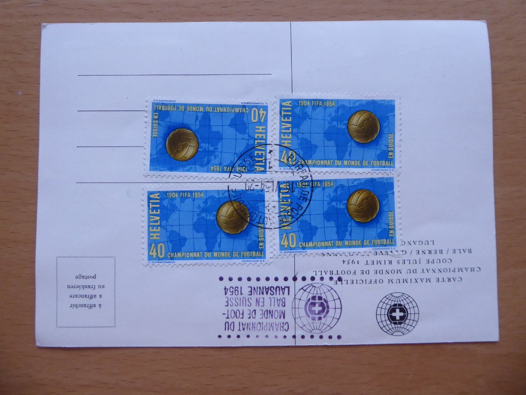 Alle Briefmarken: WM 1954 Maximumkarte – Gebraucht aus Rothrist von swisstools 1