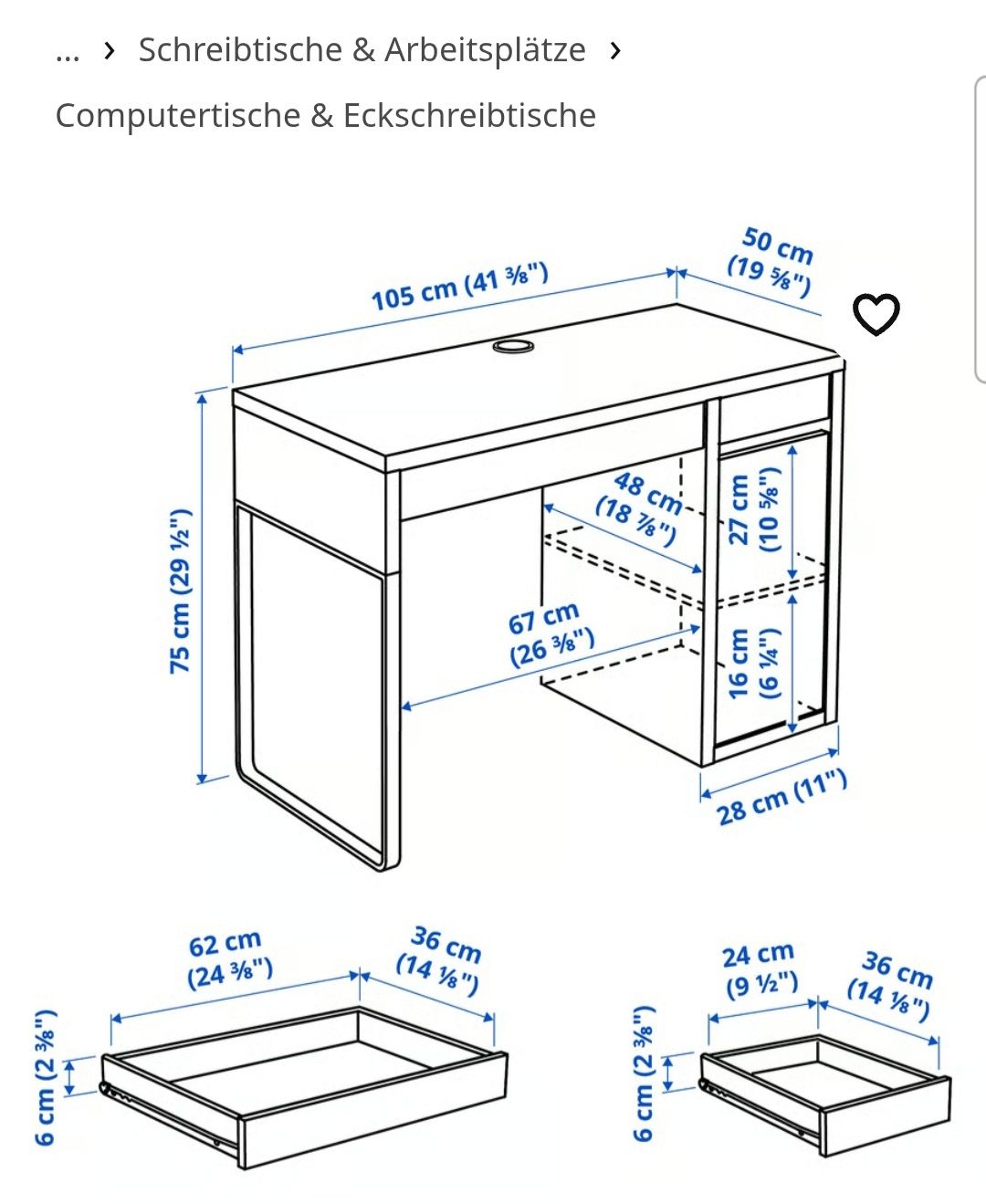 Schreibtische: Ikea Schreibtisch / Pult Micke – Gebraucht aus Hinwil von 97 5