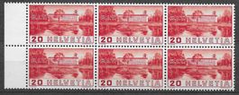 1938: SdN--BIT Nr.211-214 Sechser Block **