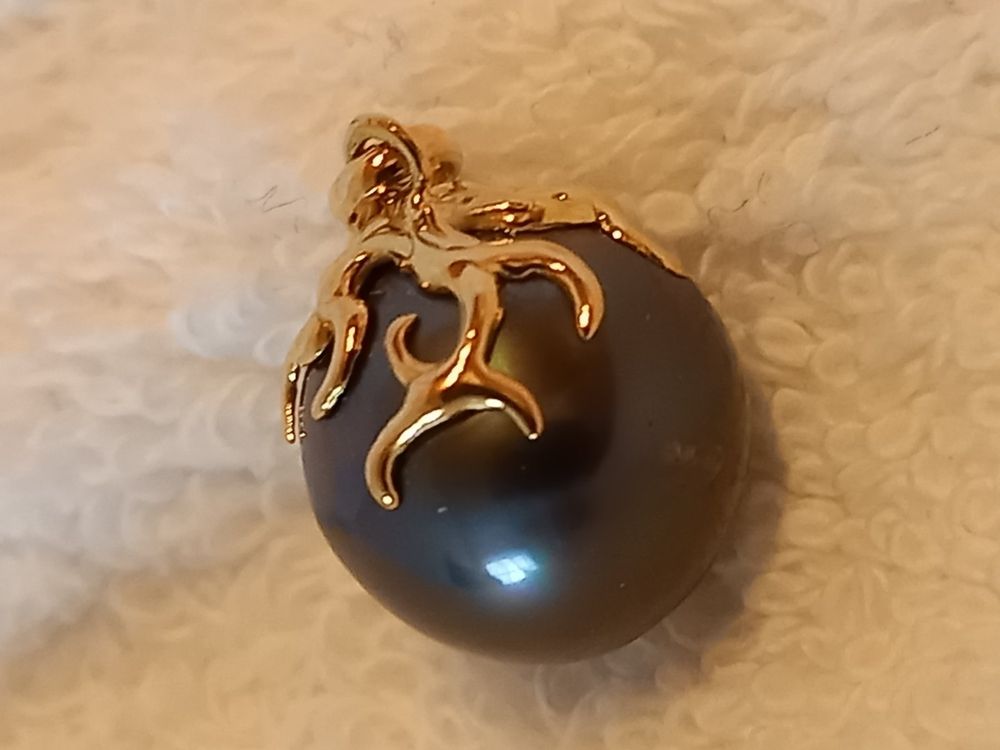 Anhängerechte Tahiti Perle gefasst Kaufen auf Ricardo