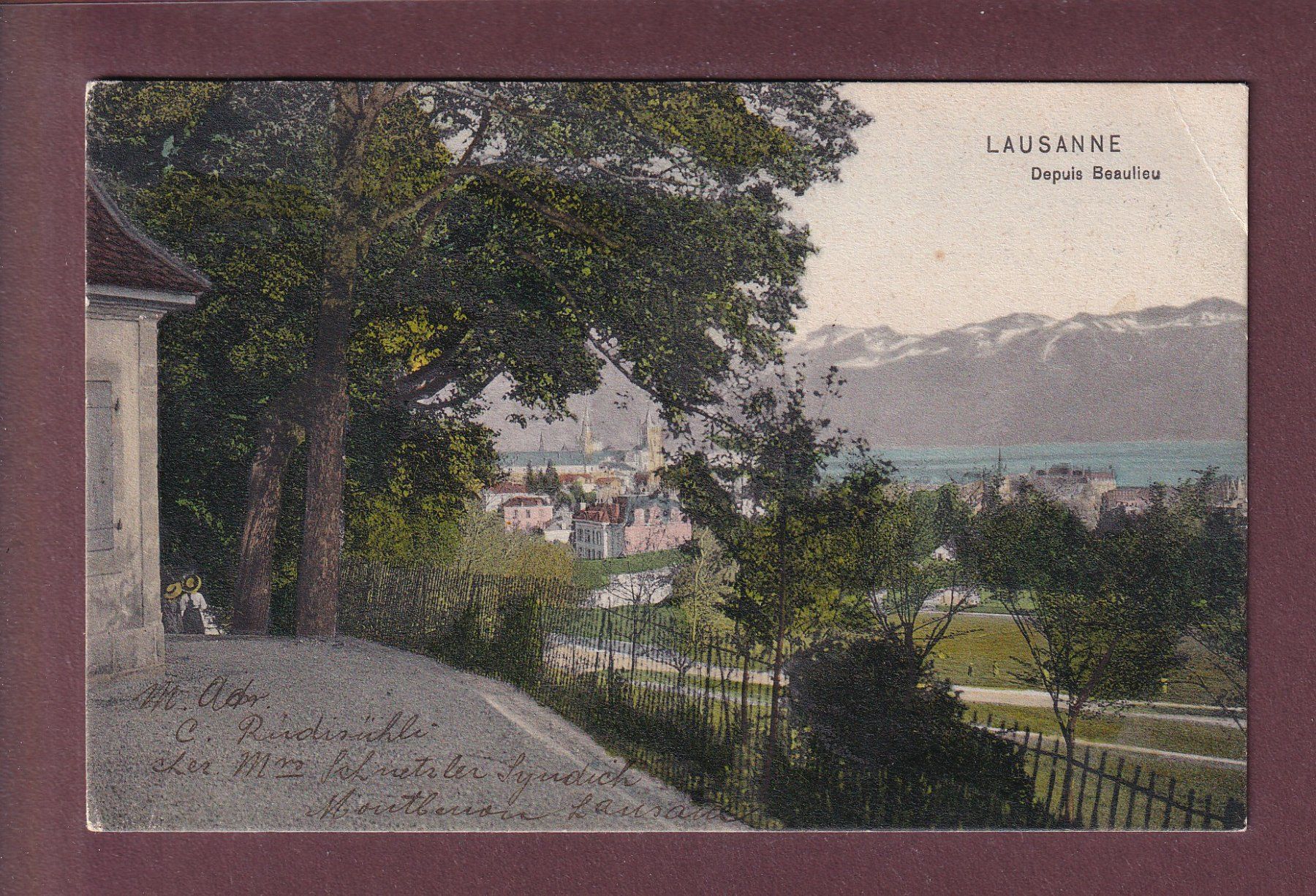 Ansichtskarten: LAUSANNE depuis Beaulieu - 1909 – Gebraucht aus Pully von nicecards