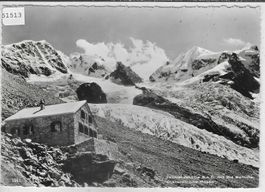 Tschiervahütte C.A.S. mit Piz Bernina
