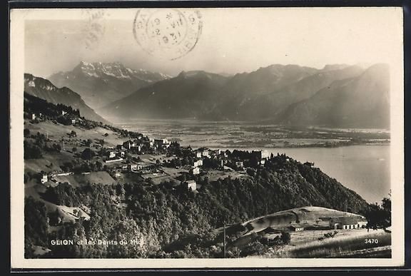 Cartoline postali: AK Glion, Panorama et les Dents du Midi – Usato da Berlin venduto da bartko-reher