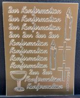 Aufkleber "Zur Konfirmation" Gold / Neupreis 1.60