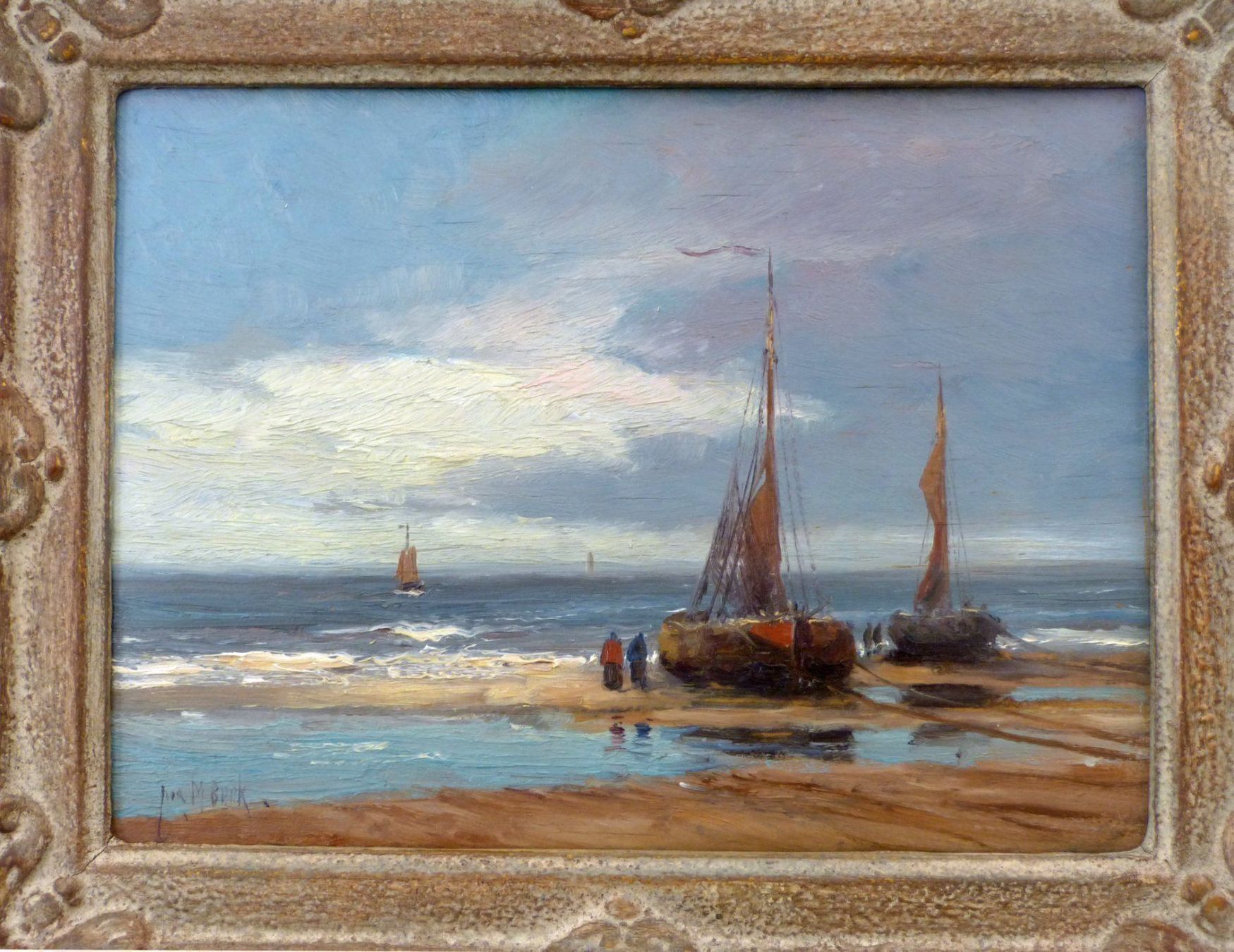 Gemälde: Jurrien Marinus Beek, Seelandschaft. Öl / Holzplatte * LESEN – Gebraucht aus Rheineck von  1