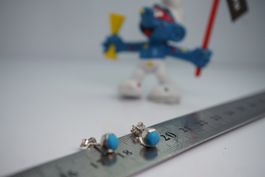 Türkis  USA   Ohrstecker  6mm fein Silber Top Farbe