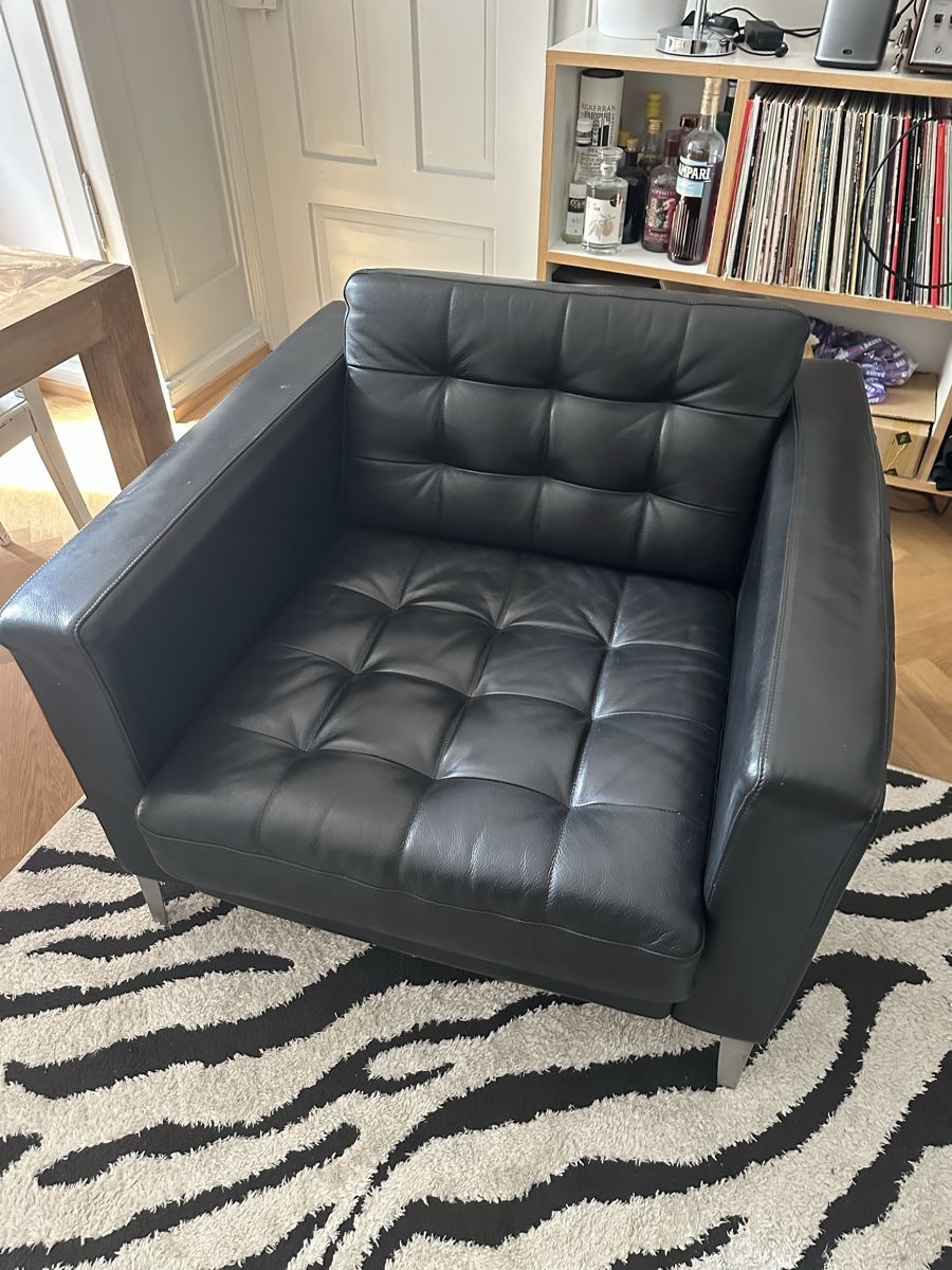 Ikea Poltrone: IKEA Landskrona Ledersessel schwarz – Usato da Zürich venduto da naesh01 1