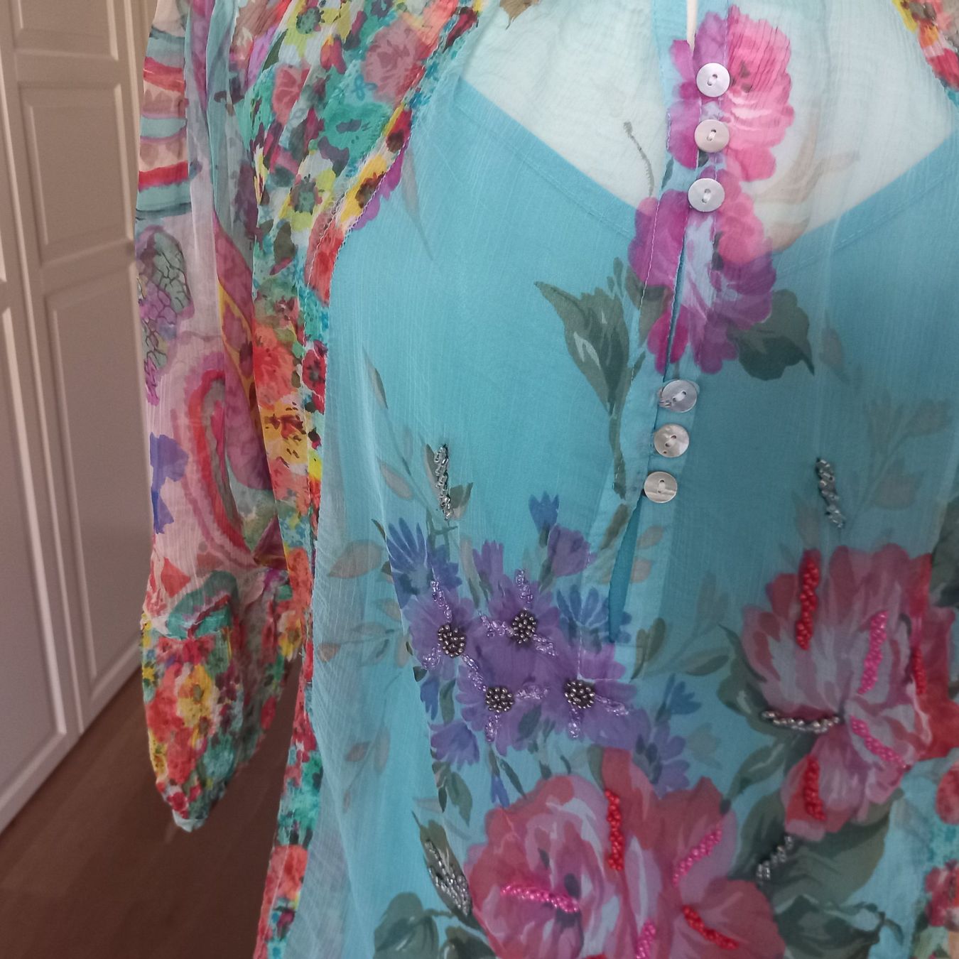 Tuniche: wunderschöne Derhy Tunika Gr. L Boho Shabby Farbig – Usato da Nottwil venduto da cecilia44 1