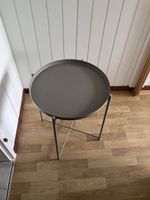Beistelltisch grau rund Metallgestell guter Zustand
