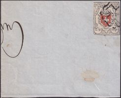 ORTS POST, T.37 Einzelfrankatur von ZÜRICH, +Zürcher Rosette