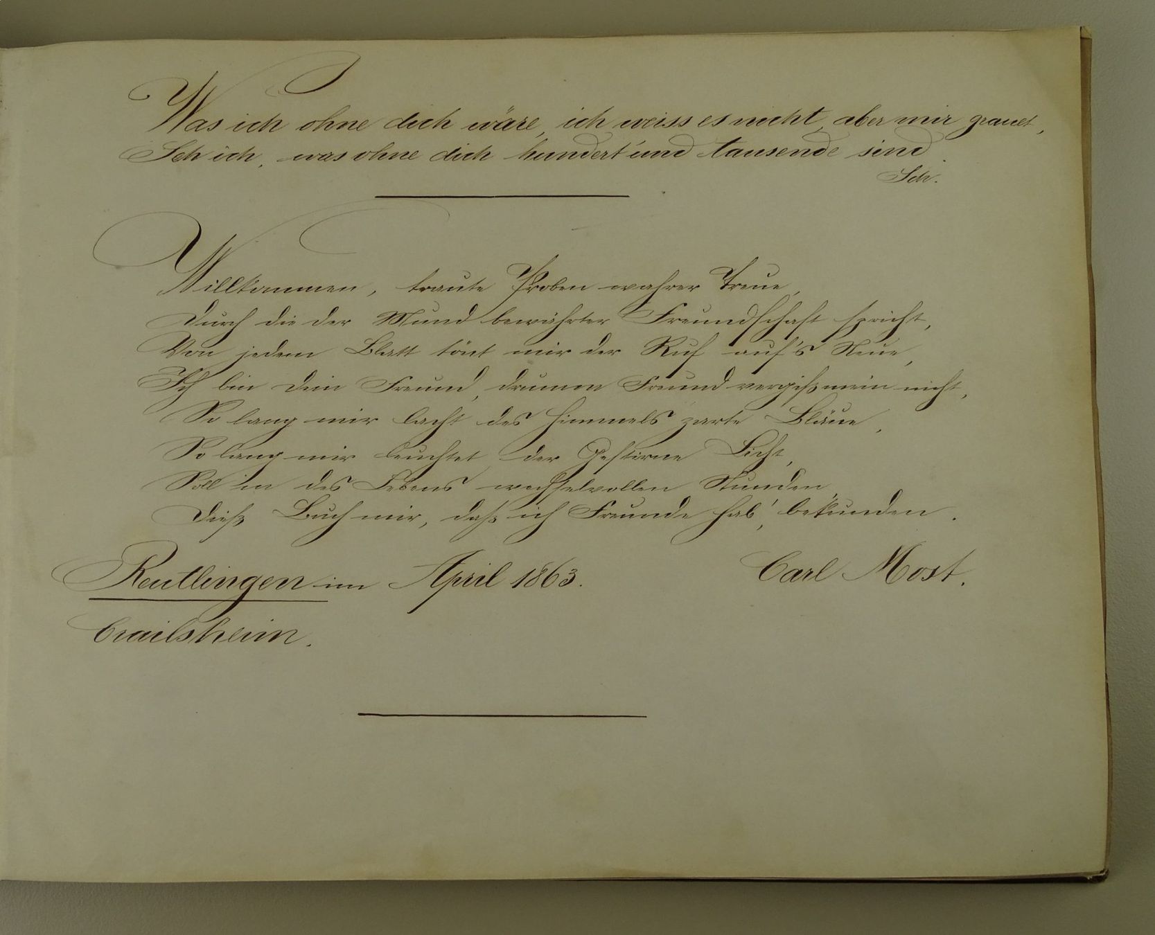 Libri: FREUNDSCHAFTSALBUM UM 1865 – Usato da Grüningen venduto da Kartensammler 2