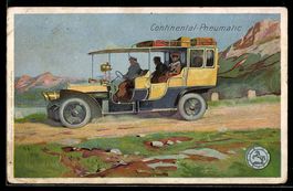 Reklame Continental-Pneumatic, Auto mit 