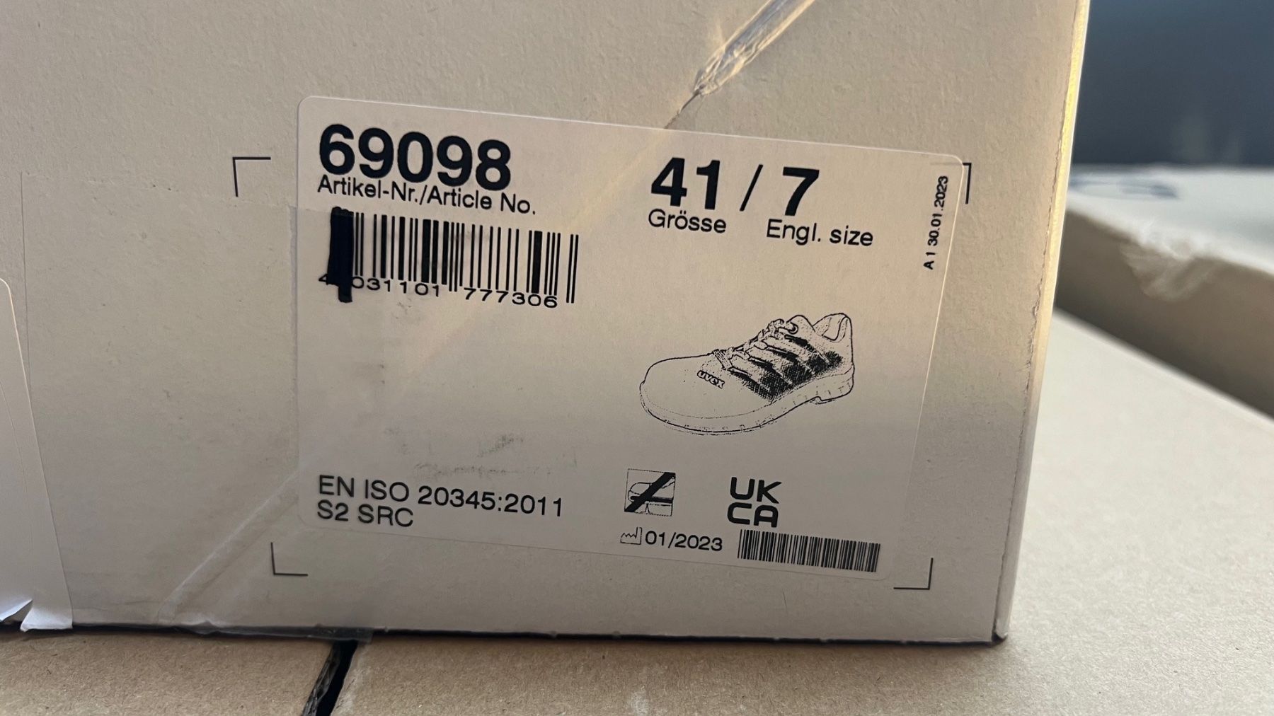 Uvex Scarpe da uomo: Uvex Safety 2 Arbeitsschuhe, Trend S2, Gr. 41 – Nuovo e nell'imballaggio originale da Tafers venduto da JP911 9