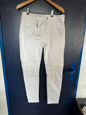 Zara Skinny Fit Hose weiss