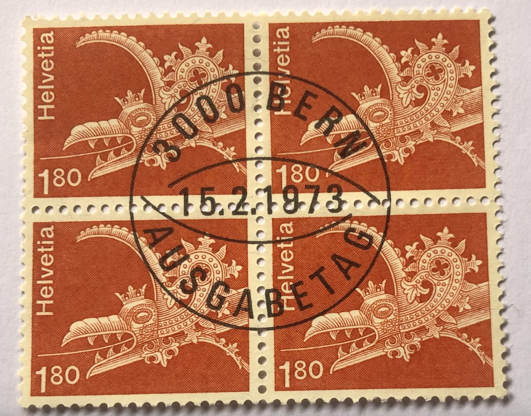 Alle Briefmarken: 4 er Block Nr.540 mit ETStempel Bern    – Gebraucht aus Aarau von Billa007