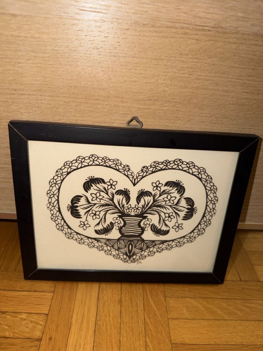 Dipinti: Découpage papier traditionnel fleurs – Usato da Lausanne venduto da Pascal9999 2