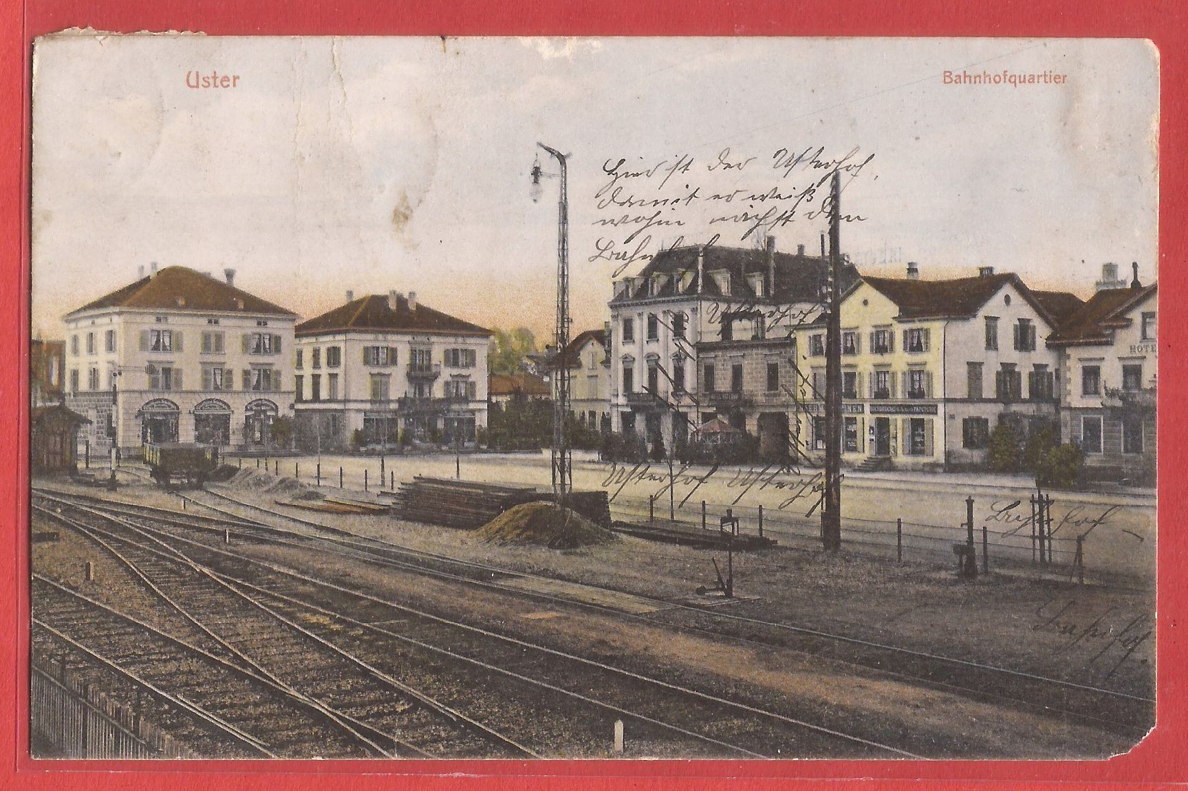 Cartes postales: Uster Bahnhofquartier - 1907 - Eckverletzung – D'occasion à Fislisbach par Porano