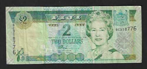 Banknoten: Fiji  2  Dollars  Gebraucht – Gebraucht aus Gordola von coinsandnotes