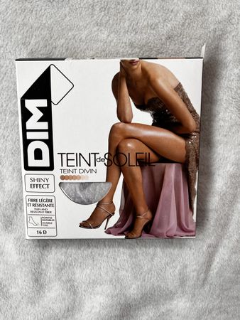 Dim Teint de Soleil Shiny Effect Tights, Size 4 Argente