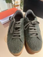 Baskets Puma plateforme vert kaki motif état neuf