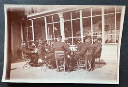 VINTAGE FOTO SCHWEIZER ARMEE OFFIZIERE IM FELDE