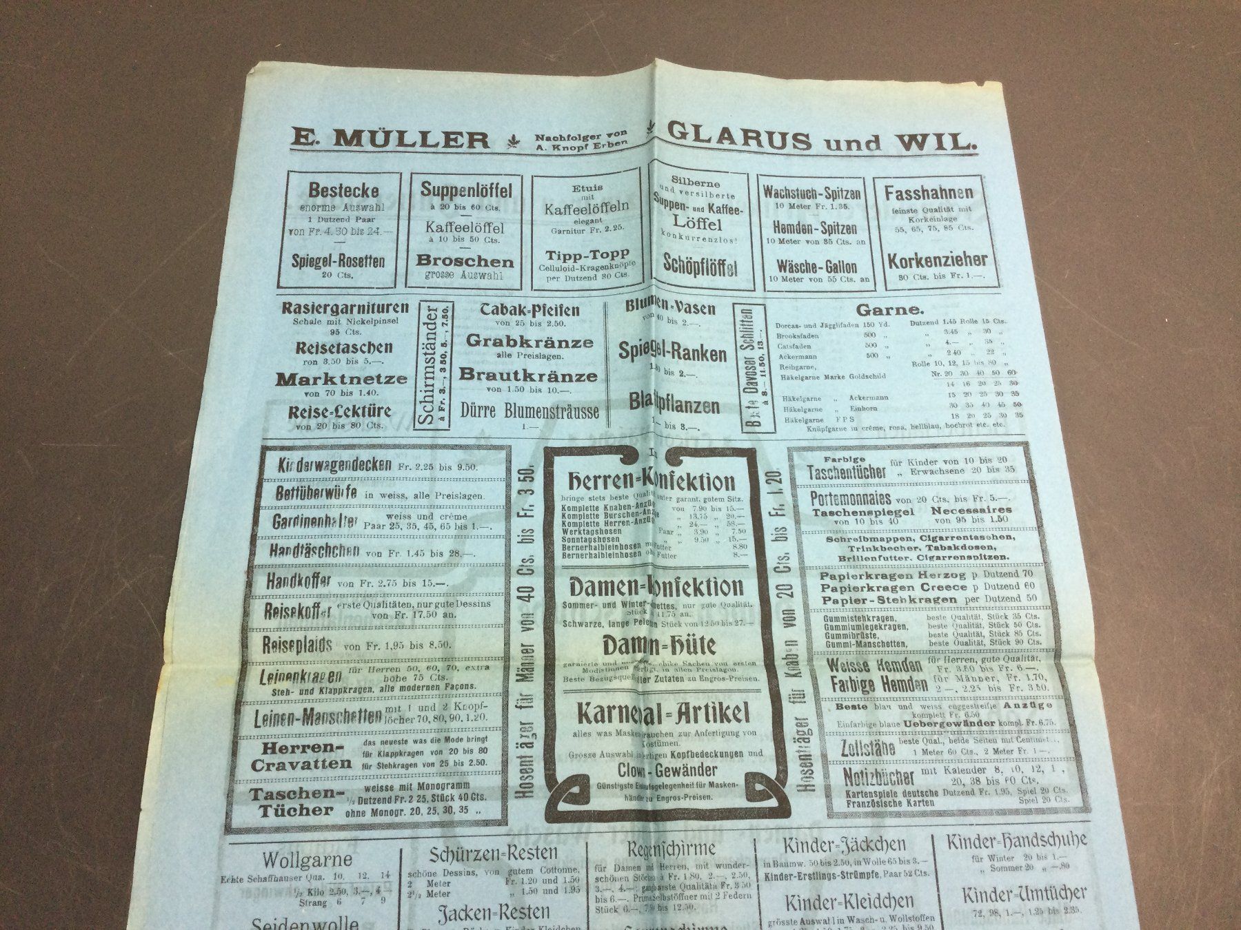 Attrezzi da lavoro: Antike Preisliste E. Müller Glarus und Wil 1905 – Usato da Wangen SZ venduto da kuriosum12 6