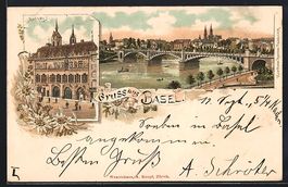 Litho Basel, Das Rathaus, Ortsansicht