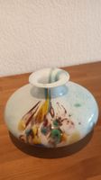Runde bauchige Vase aus Glas, mundgeblasen, neu, H 19 cm