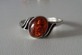 ECHT! * Bernstein RING 925 Silber