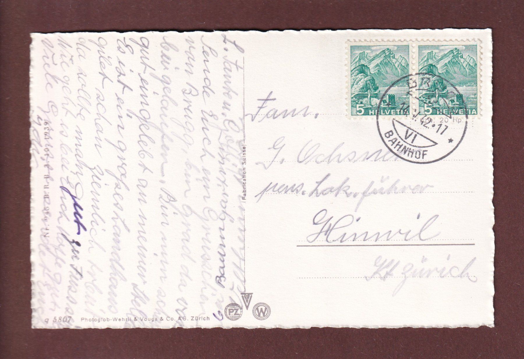 Cartes postales: BRUGG - 1942 – D'occasion à Pully par nicecards 1