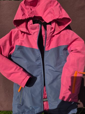 Kinder Skijacke pink blau Grösse 122/128