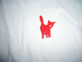 Rote Katze Brosche guter Zustand
