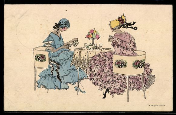 Cartes postales: Mela Köhler: Zwei junge Damen bei einer – D'occasion à Berlin par bartko-reher