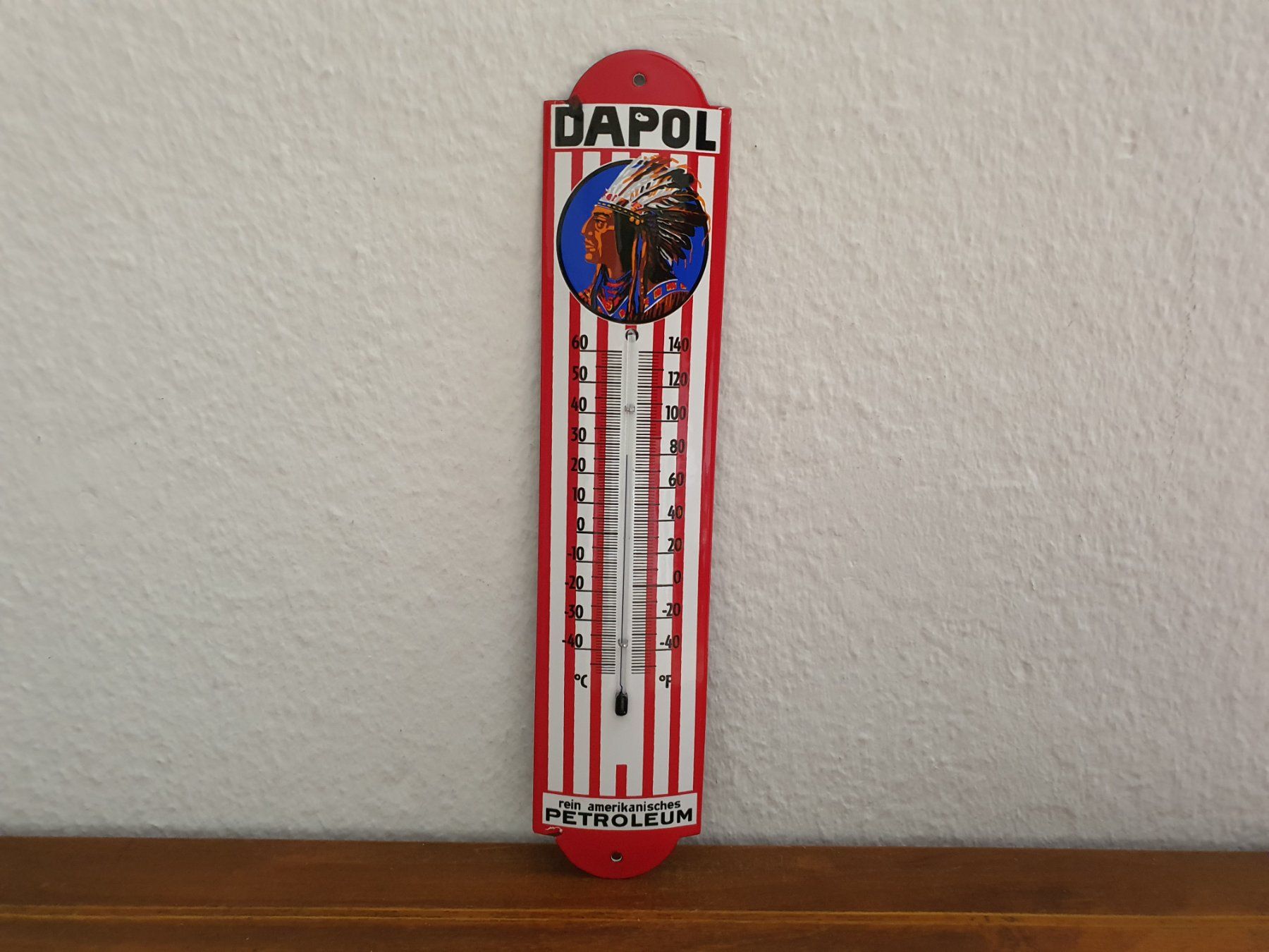 Schilder: Emailschild Thermometer DAPOL Petroleum Emaille Schild Retro – Neu (gemäss Beschreibung) aus Schaffhausen von