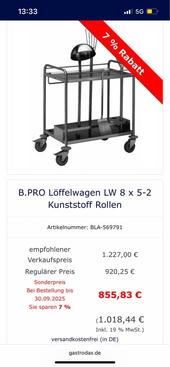 Elettrodomestici da cucina: B.PRO Löffelwagen NEU – Nuovo e nell'imballaggio originale da Dittingen venduto da Cervolino77 3