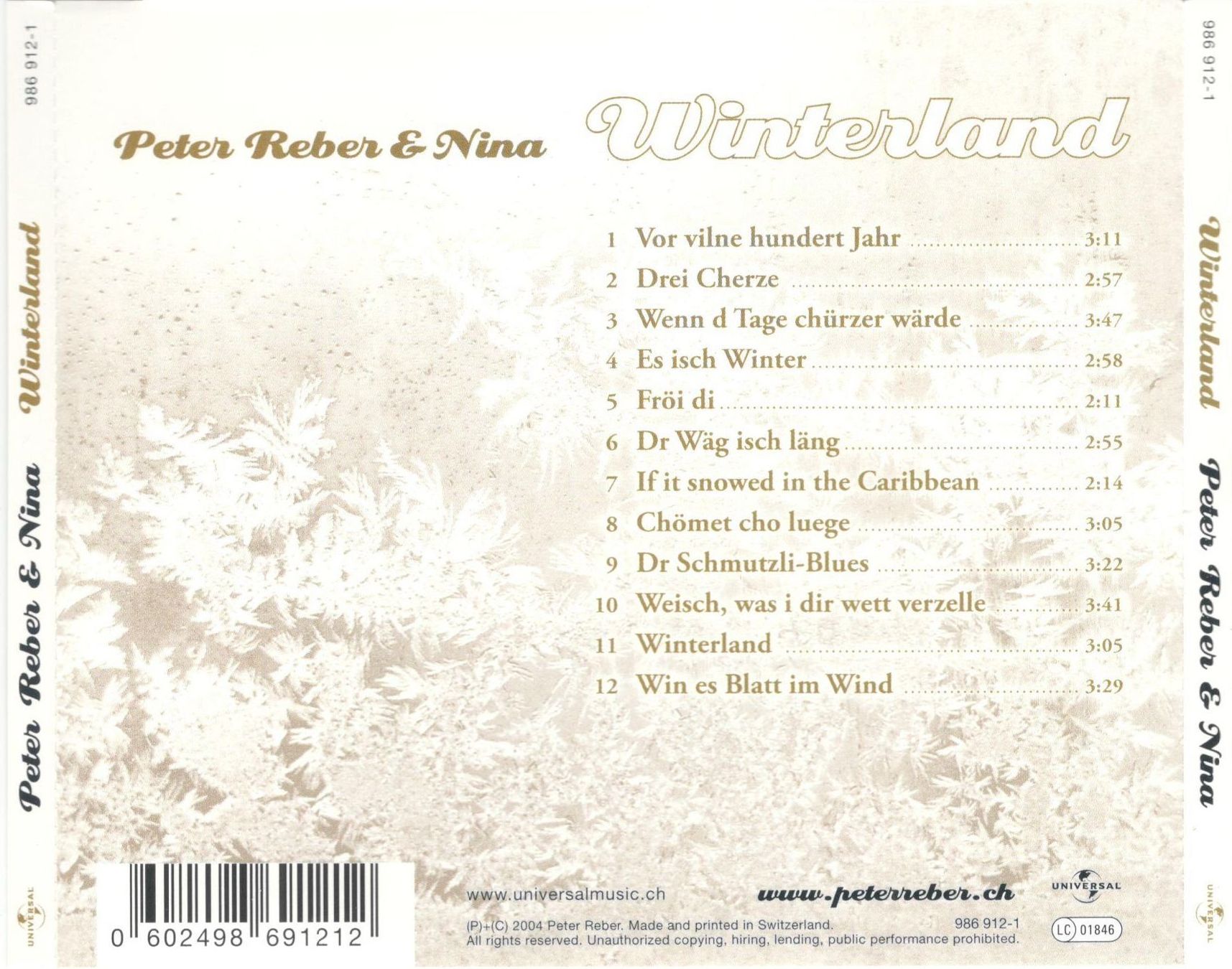 CD: Peter Reber und Nina CD Winterland – Usato da St. Margarethen TG venduto da Smiley-Face 1