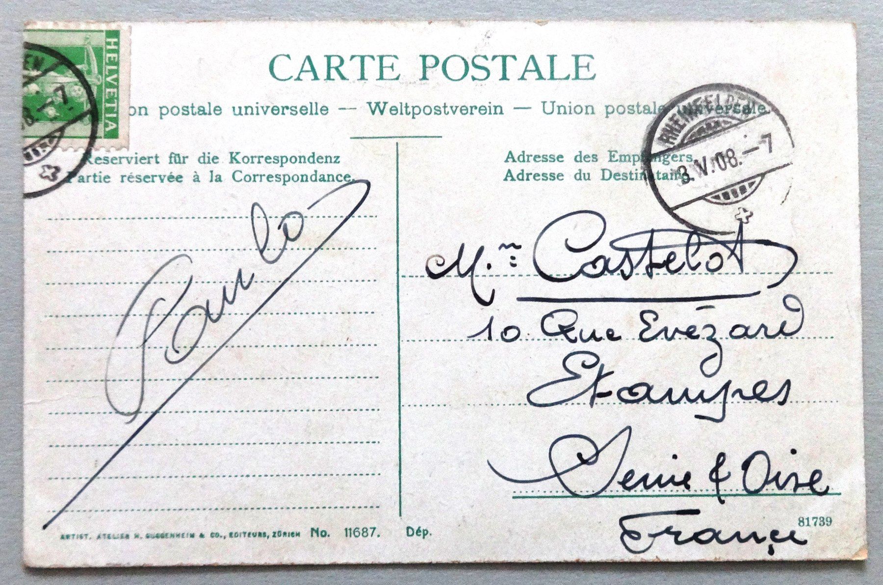 Cartoline postali: Rheinfelden - Storchennestthurm – Difettoso da Fétigny venduto da Billy2miny 1