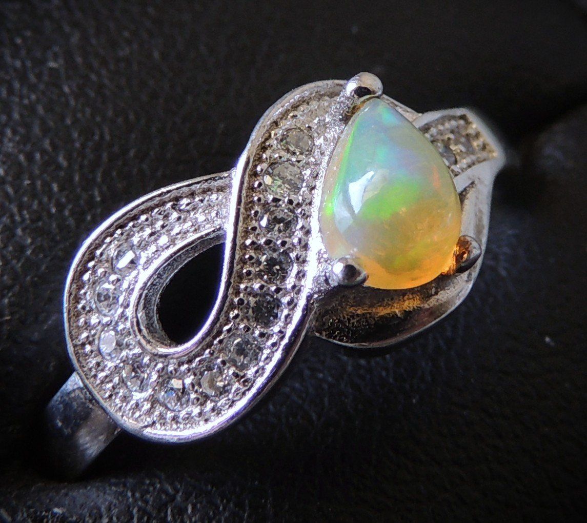 Anelli: Opal Silber 925 Fingerring Gr. 59 – Usato da Waldenburg venduto da schaller707 1
