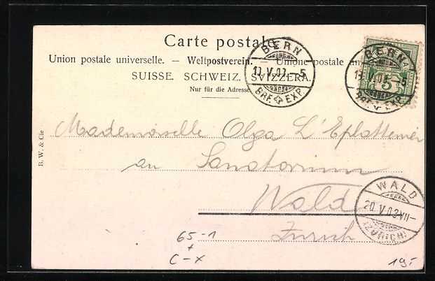 Cartoline postali: Bern, Ortsansicht mit Alpen, Bahnhof-Buf – Usato da Berlin venduto da bartko-reher 1