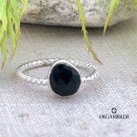 Feiner Silber Ring 925 mit Onyx Grösse 57
